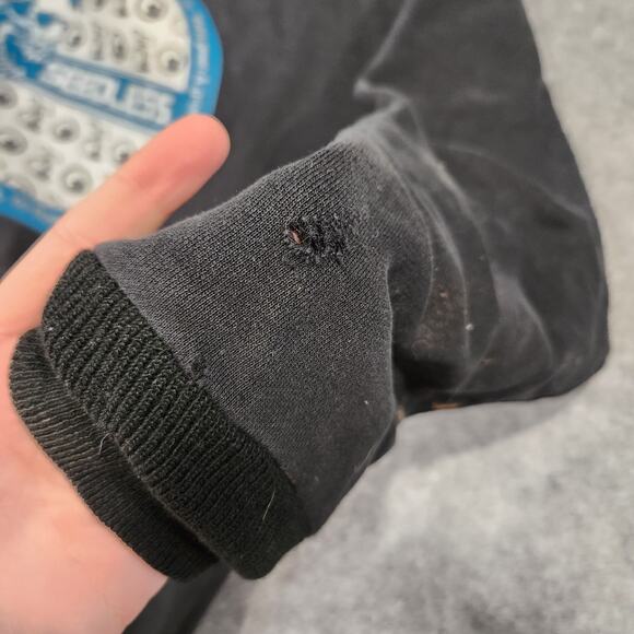 VTG Y2K Seedless Clothing Mens L Large Skate Black Distressed Pullover Hoodie - Picture 13 of 16